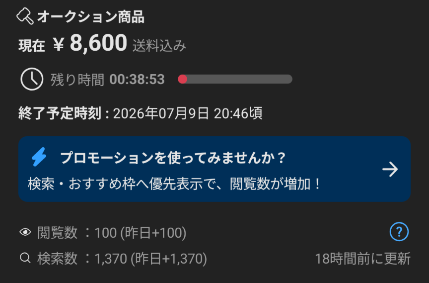 スレッドヘッダー画像: 入札1件だけ…