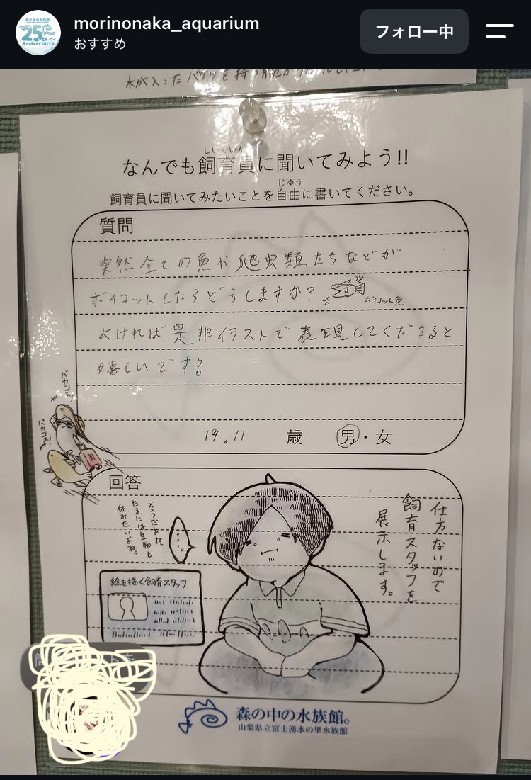 スレッドヘッダー画像: この水族館のコメントのやり取り
毎回可愛い。